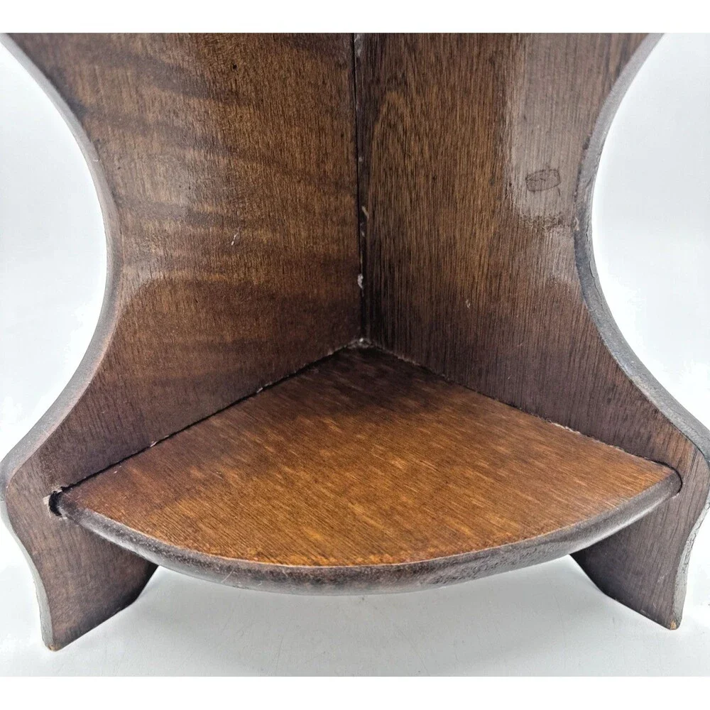 Vintage Wooden 3 Tier Wall Corner Shelf Display Shelf Hanging/free Standing 20